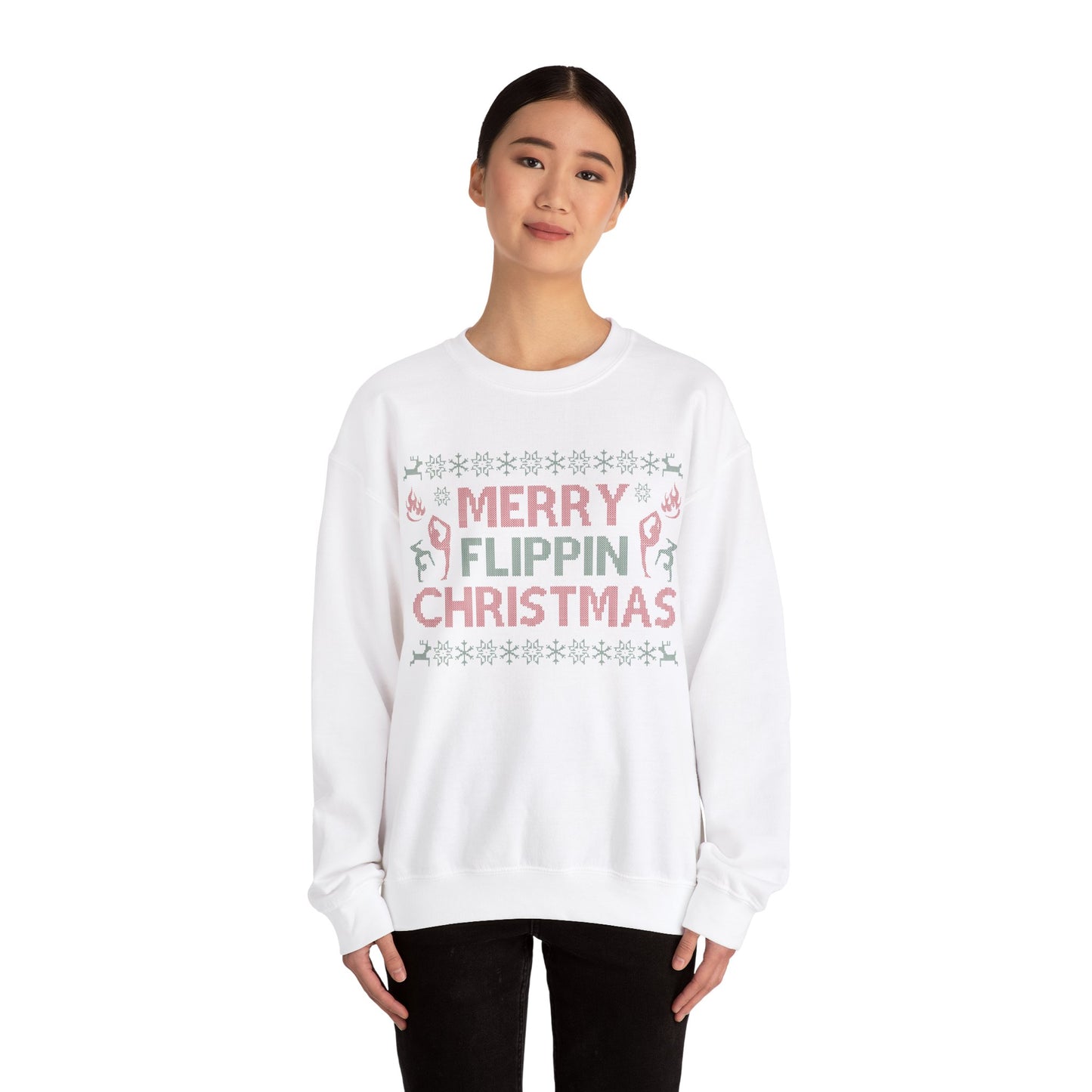 ADULT Merry Flippin Christmas, Unisex Heavy Blend™ Crewneck Sweatshirt