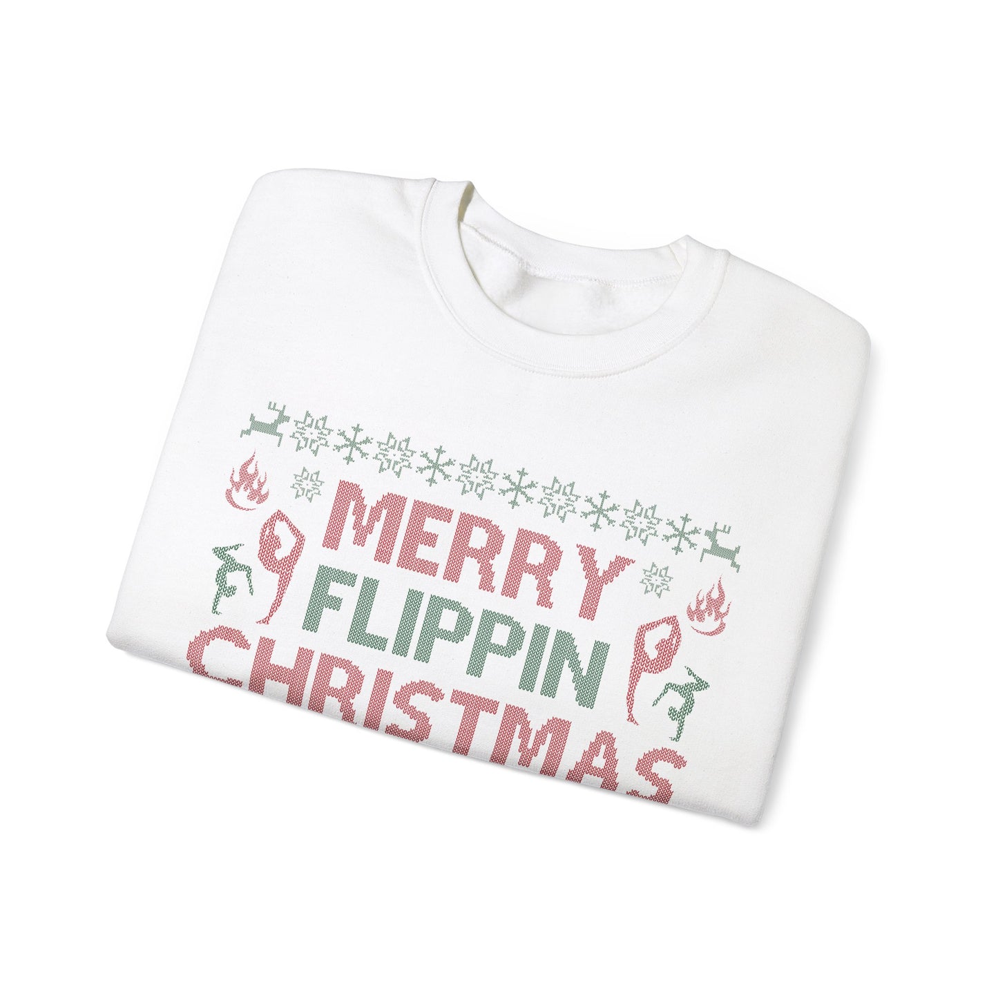ADULT Merry Flippin Christmas, Unisex Heavy Blend™ Crewneck Sweatshirt
