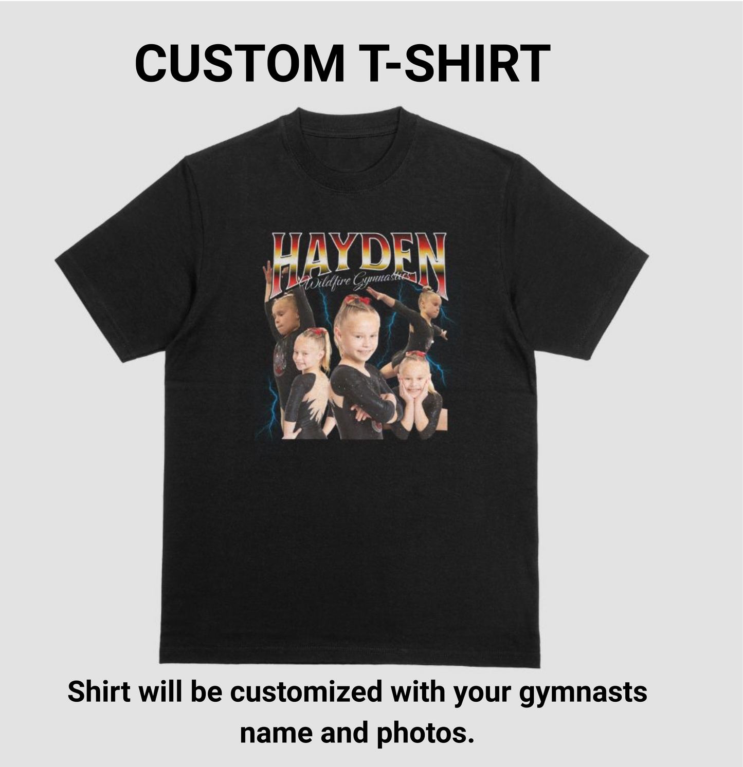 CUSTOM: Gymnast Name & Photo Retro T-shirt