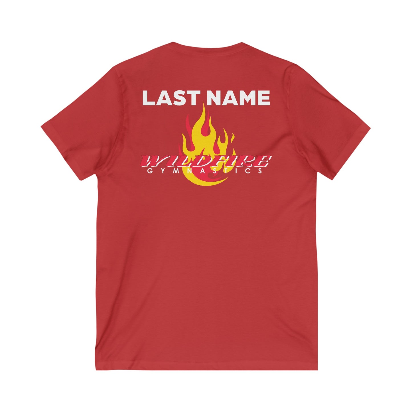 Wildfire Parent Squad, CUSTOM Last Name, Unisex Jersey Short Sleeve V-Neck Tee