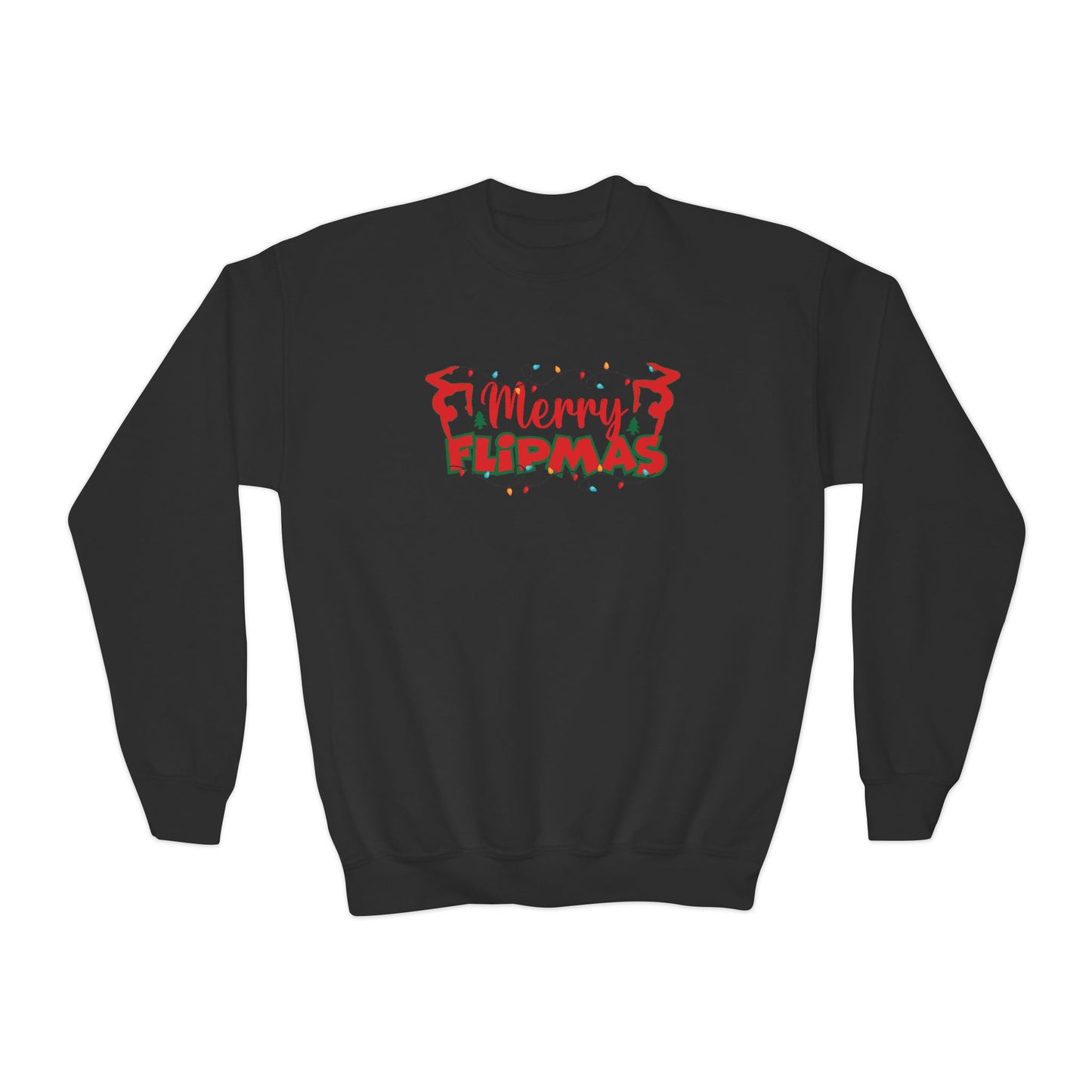 Merry Flipmas, Youth Crewneck Sweatshirt