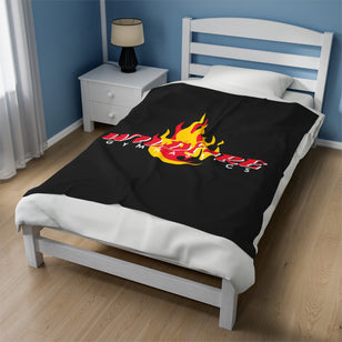Black Wildfire Logo Velveteen Plush Blanket