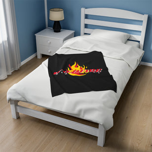Black Wildfire Logo Velveteen Plush Blanket