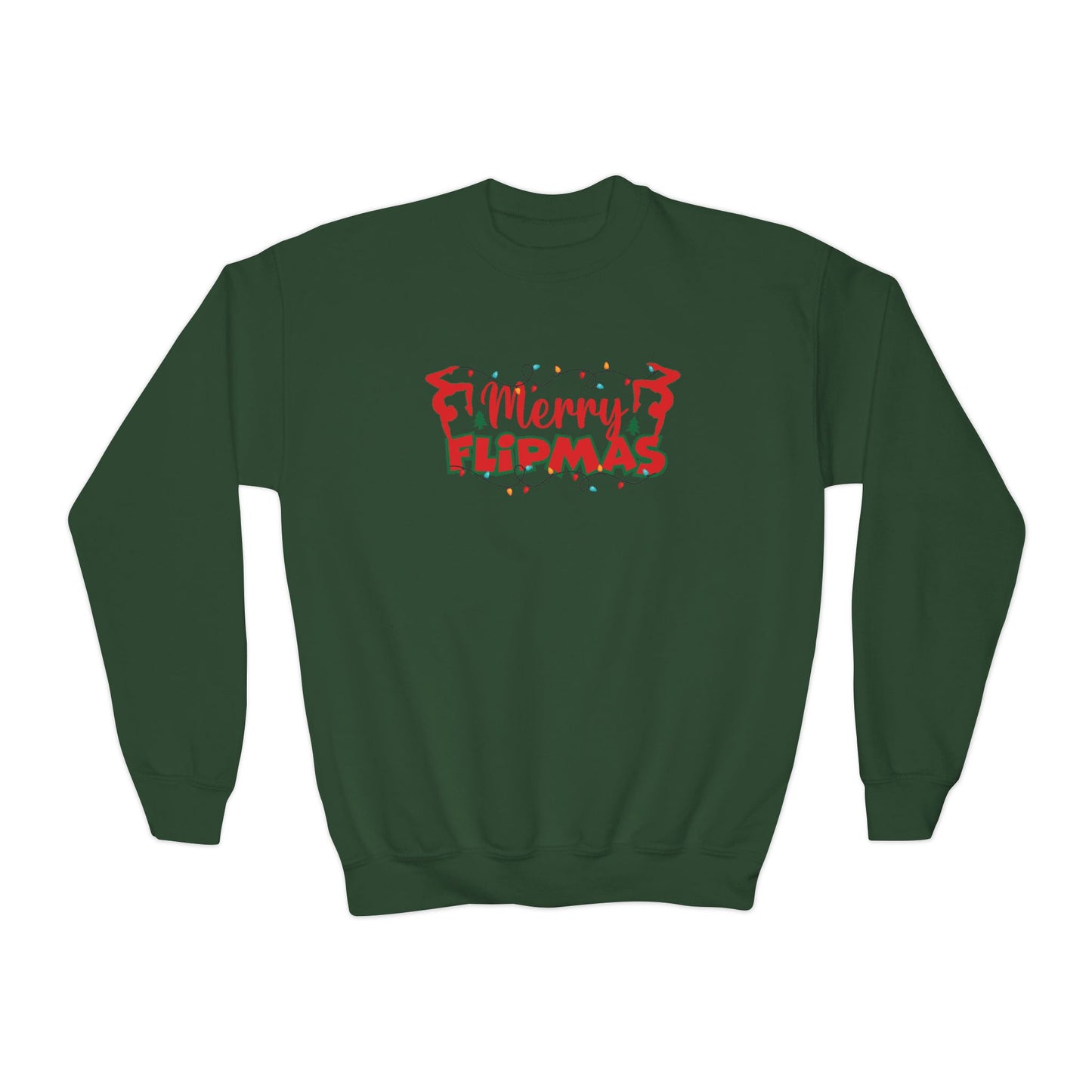 Merry Flipmas, Youth Crewneck Sweatshirt