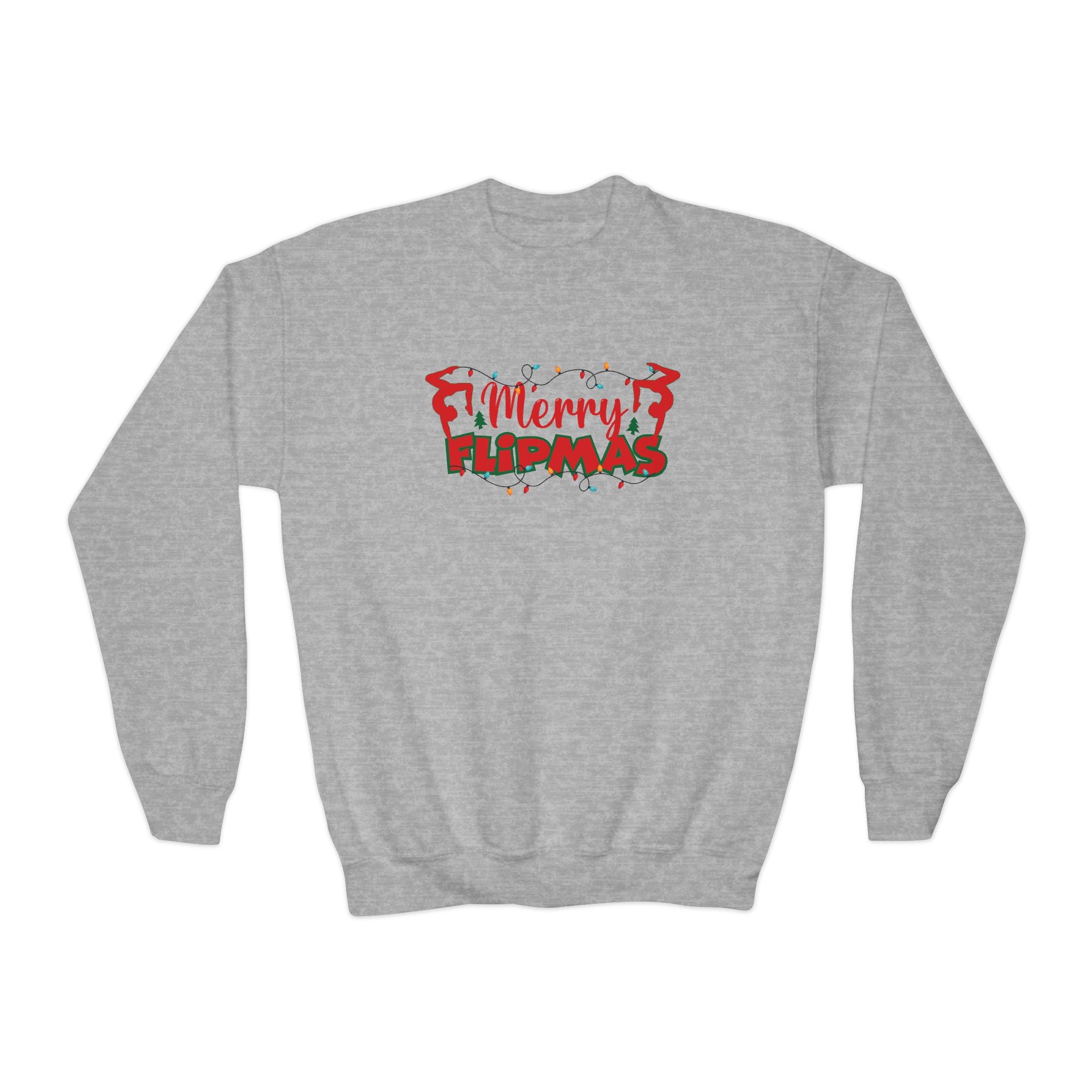 Merry Flipmas, Youth Crewneck Sweatshirt