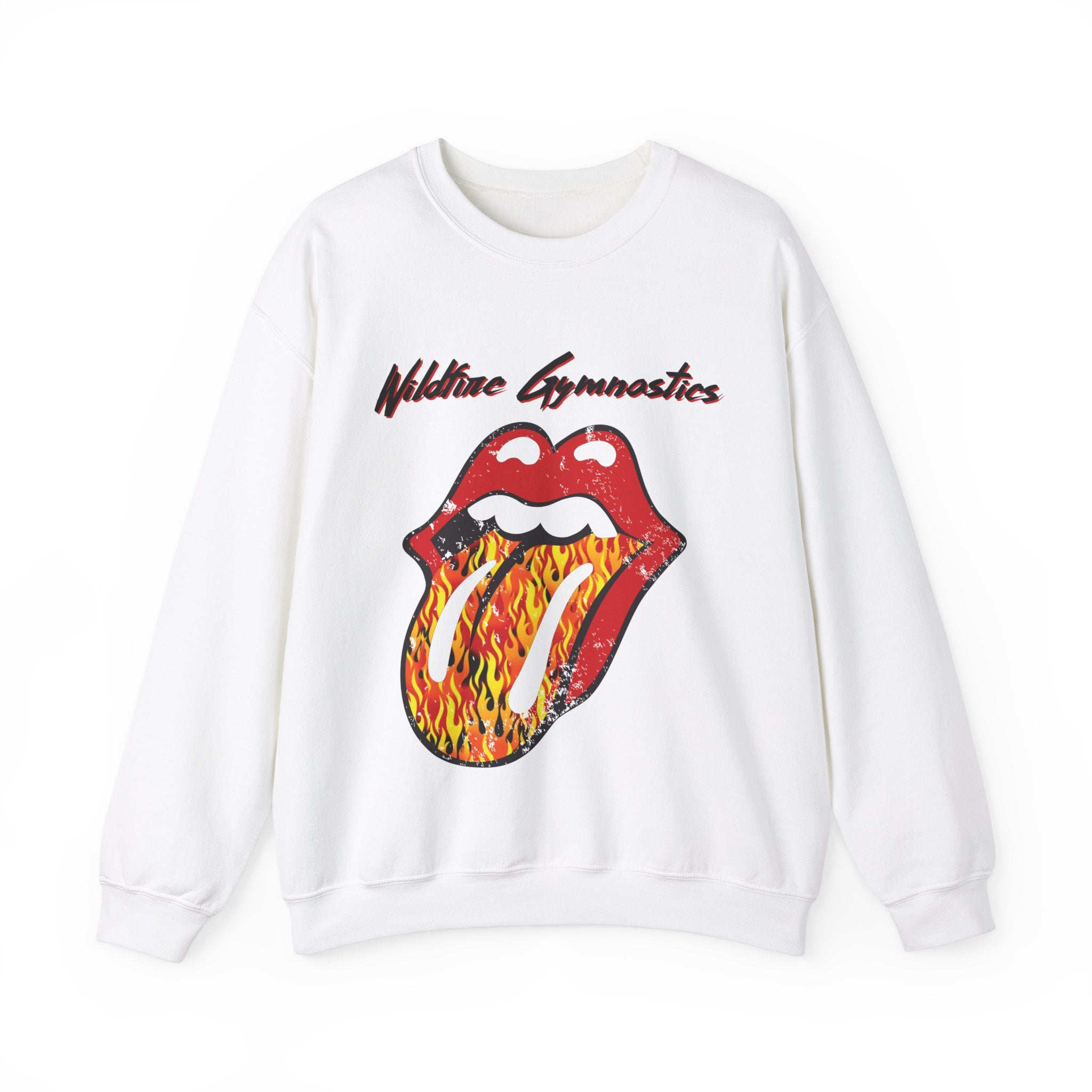 Flame Rolling Stone, Unisex Heavy Blend™ Crewneck Sweatshirt