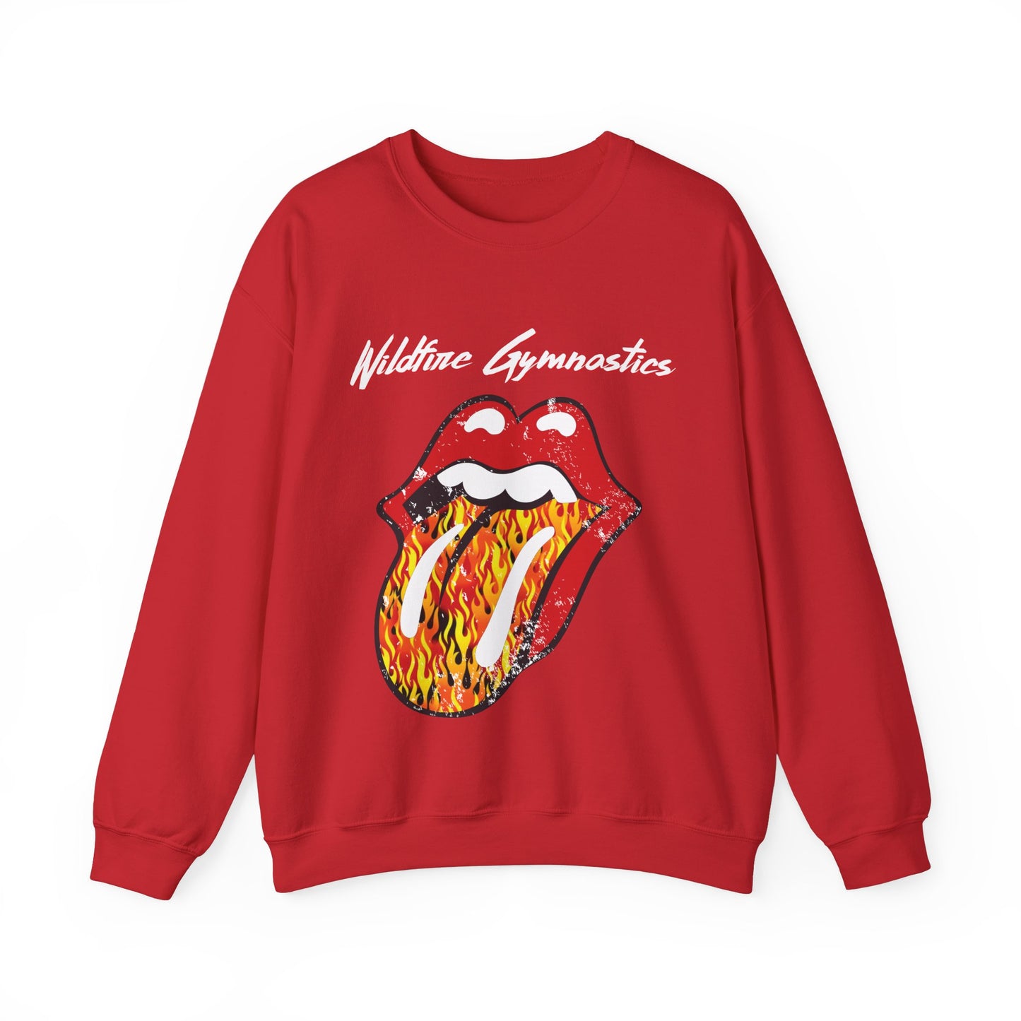 Flame Rolling Stone, Unisex Heavy Blend™ Crewneck Sweatshirt