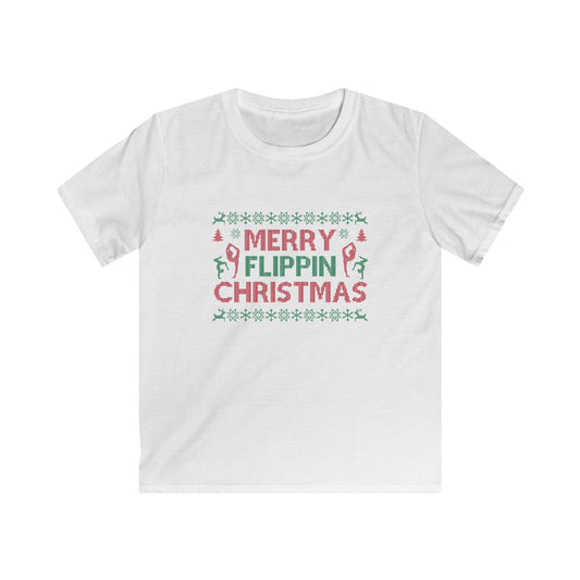 Merry Flippin Christmas, Kids Softstyle Tee