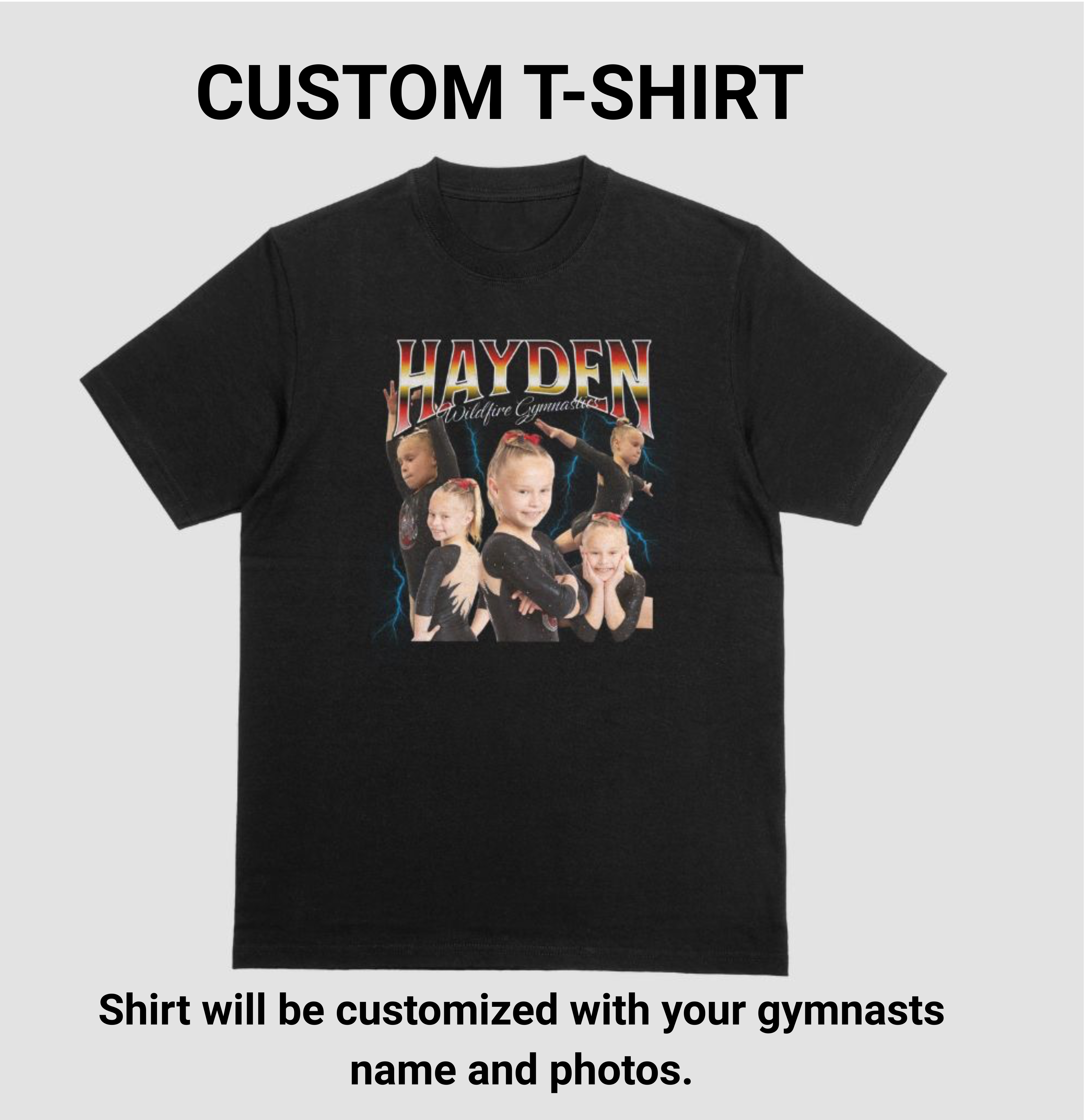 CUSTOM: Gymnast Name & Photo Retro T-shirt