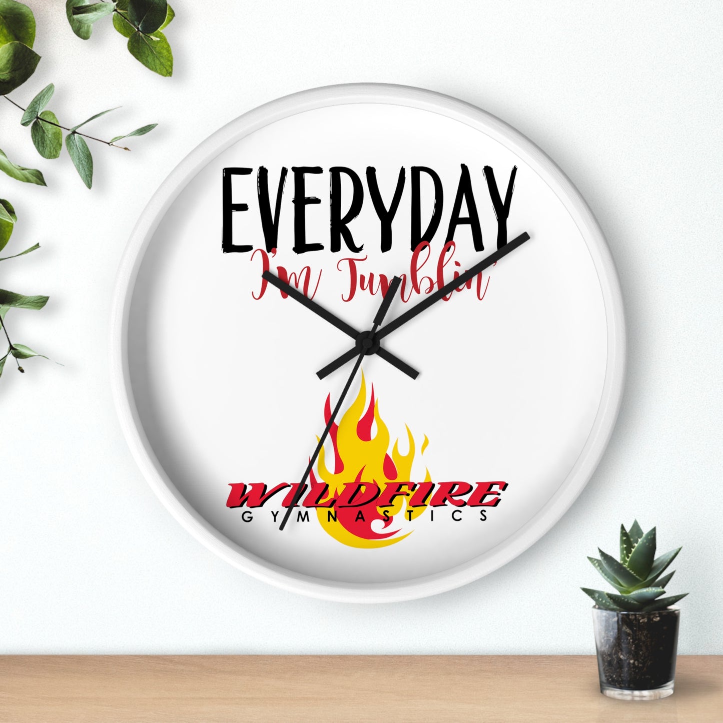 Everyday I'm Tumbling, Wildfire Gymnastics Wall Clock