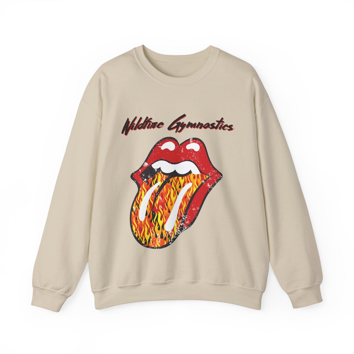 Flame Rolling Stone, Unisex Heavy Blend™ Crewneck Sweatshirt