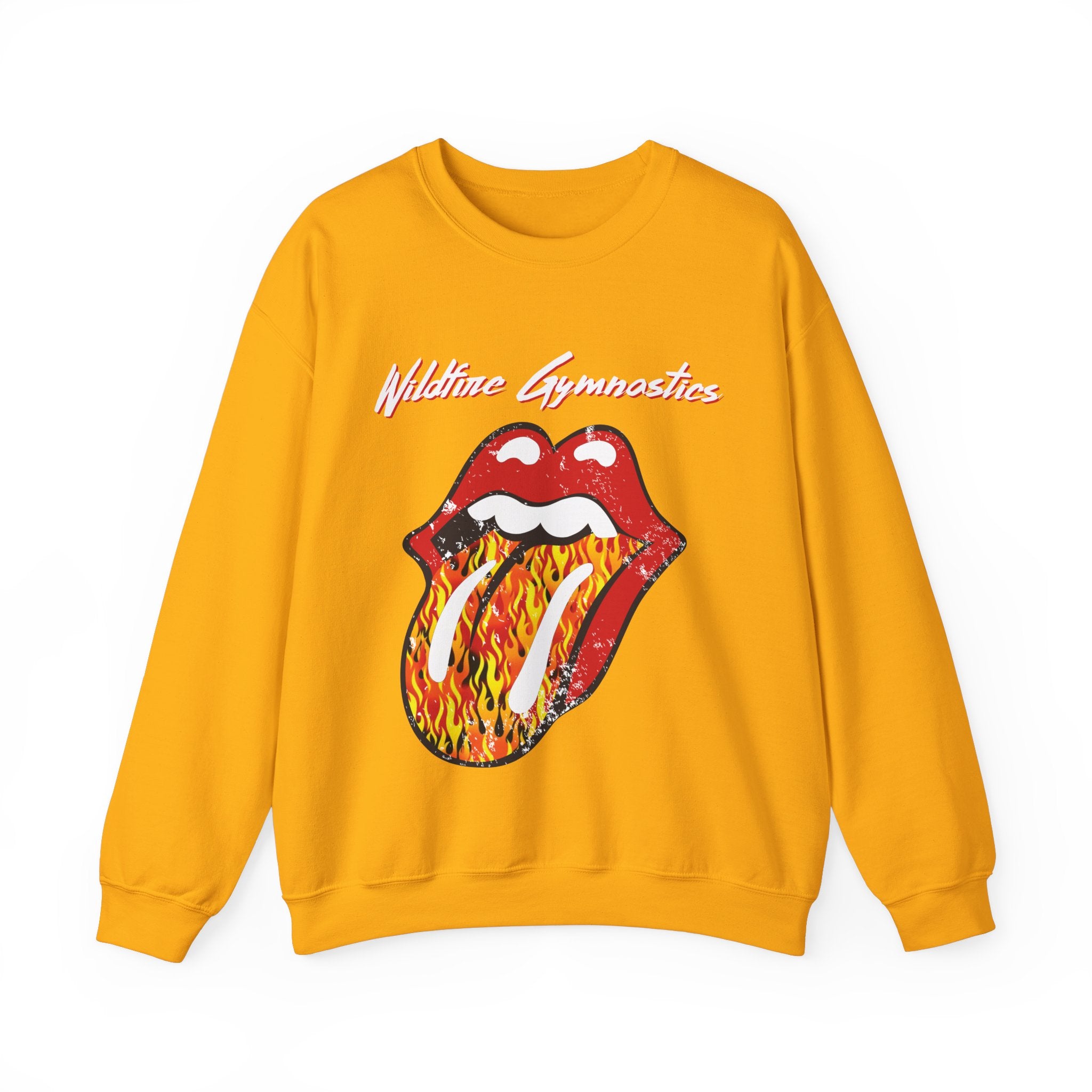 Flame Rolling Stone, Unisex Heavy Blend™ Crewneck Sweatshirt