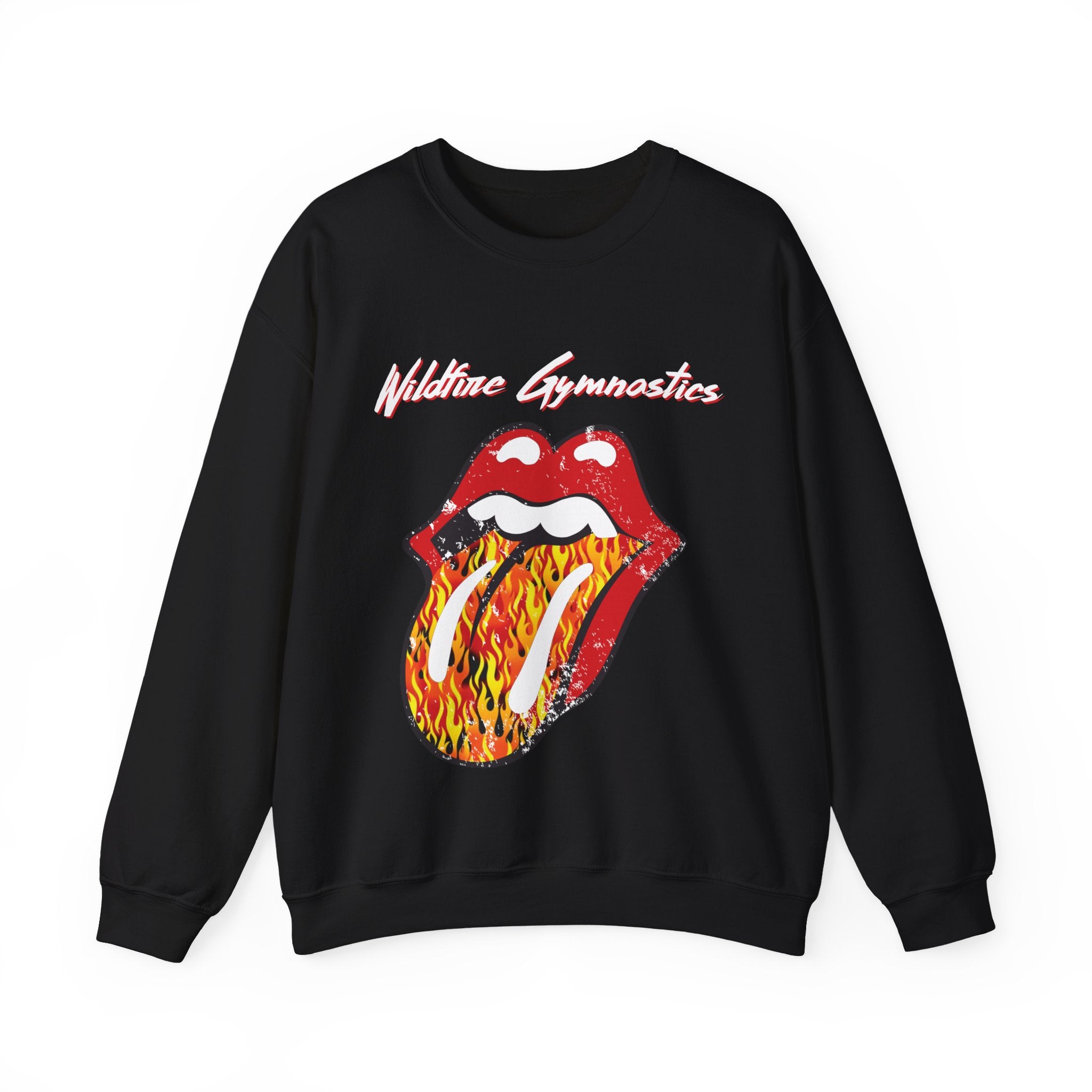 Flame Rolling Stone, Unisex Heavy Blend™ Crewneck Sweatshirt