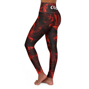 COACH Red Flame Wildfire, High Waisted Yoga Leggings