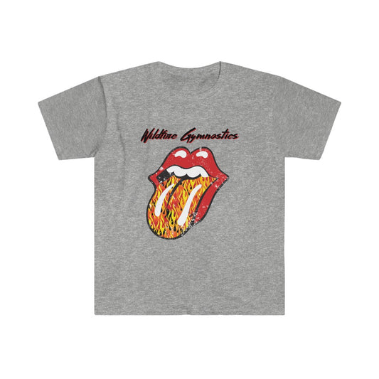 PeriTWINKLE Pyros, Rolling Stones Flames, Unisex Softstyle T-Shirt